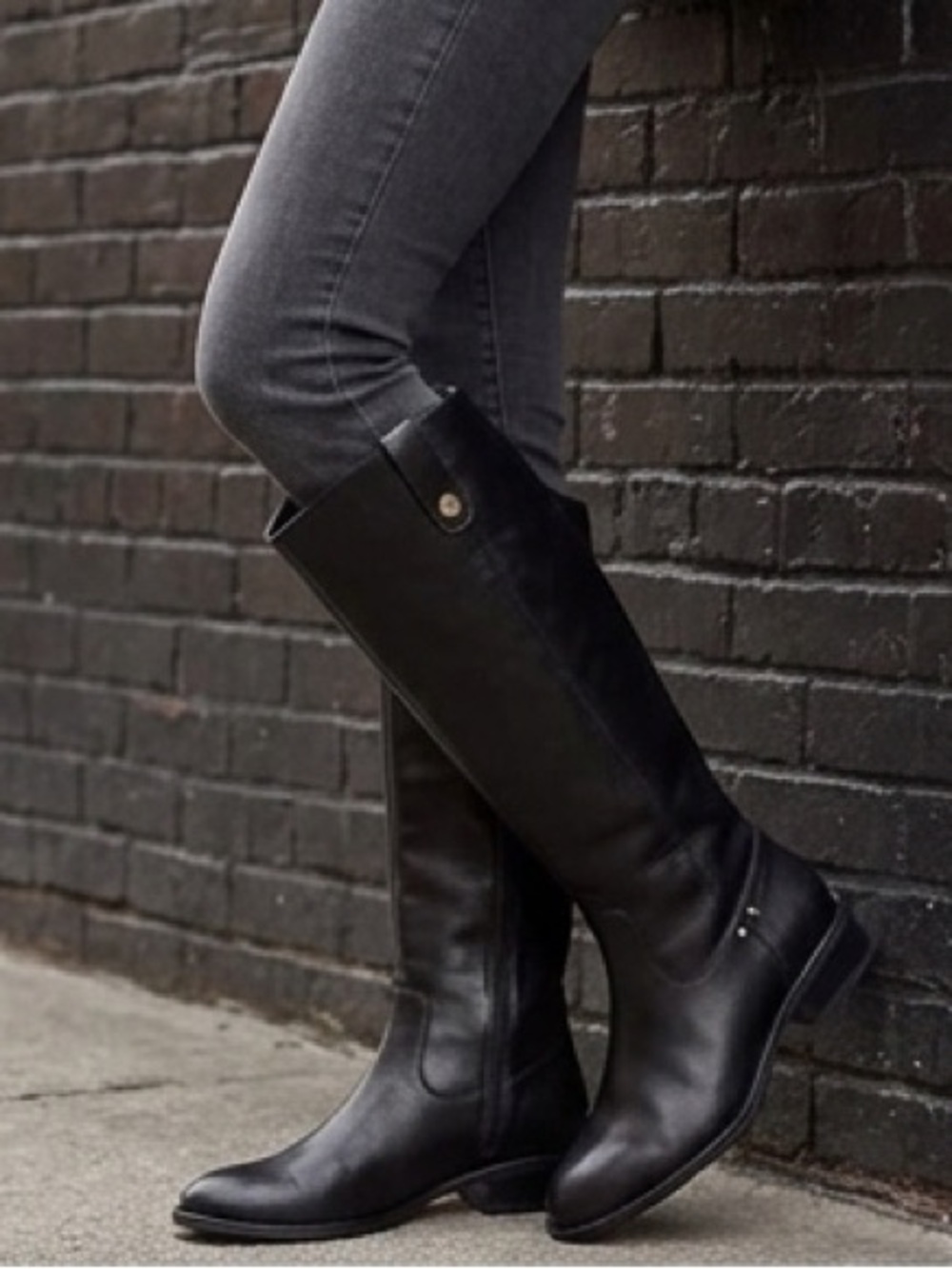 Lauren Ralph Lauren Black Leather Knee-High Riding Boots‎ Size 6.5
